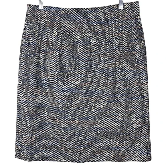 CHAUS 14 Tweed Pencil Skirt Wool Blend Black Multi Knee Length Career Office - Picture 1 of 6